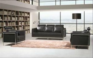 PU Lounge Headrest Glossy Stainless Steel Frame New Model Sofa