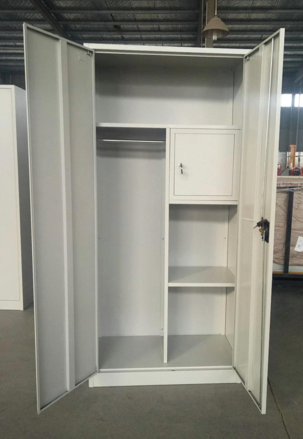 Fas-005 Chinese Wardobe Double Door Metal Locker Steel Almirah Multifunctional Design Cabinet