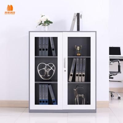 Metal Steel Small Lockable Office Document Storage Cabinet Glass Door