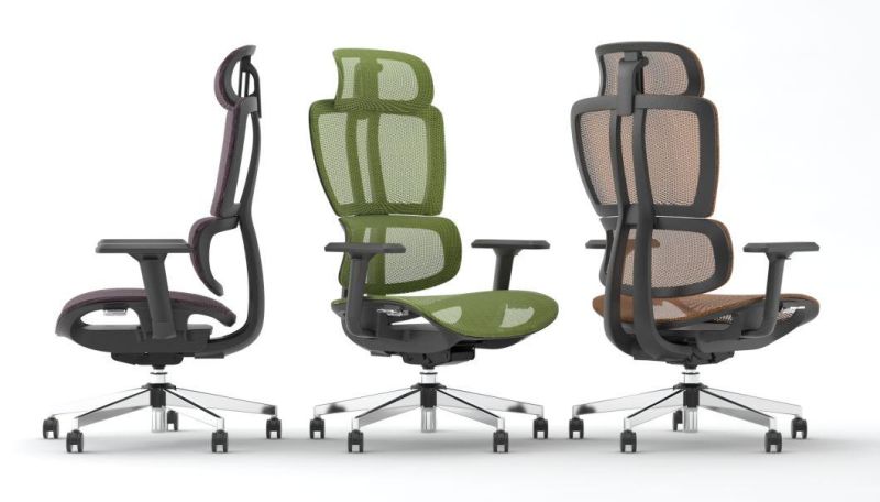 High Back Executive Mesh Office Chair Back Lumbar Support Ergonomic Swivel Chair with Headrest
