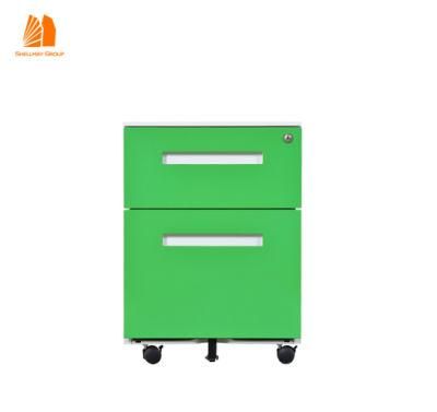 Colorful Moveable 2-Drawer Steel Mobile Pedestal Cabinet