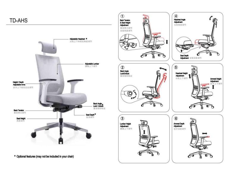 Adjustable Ergonomic Mesh-Back Tilting Home Office Swivel Office Chair