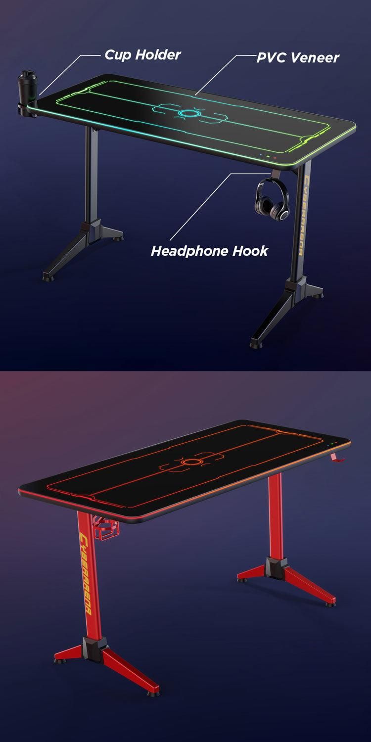 Wholesale Large T-Shaped Touch Screen RGB Lighting Gaming Desk