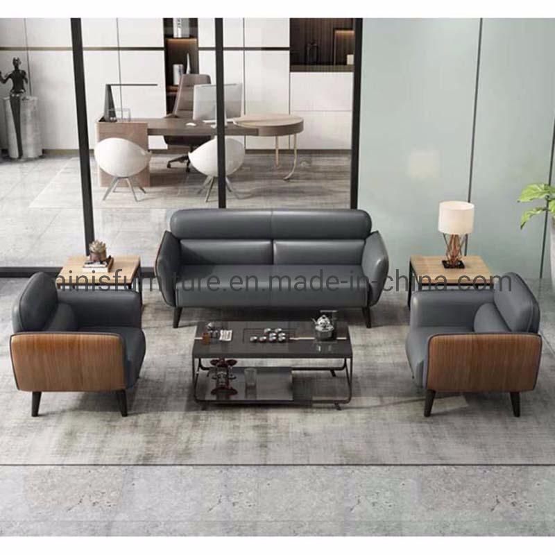 (M-SF22) Home/Modern Commerical Office Furniture Leather Sofa with Coffee Table
