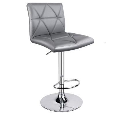 Custom Color Leather Bar Chair with Adjustable Height