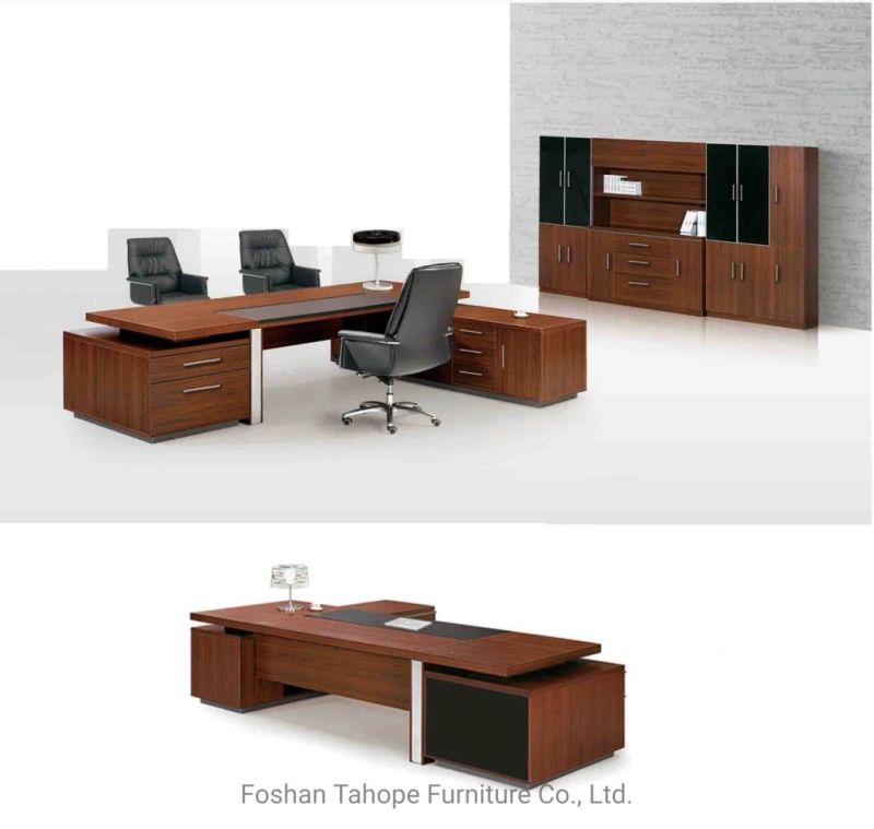 Wenge Color Modern Furniture L-Shaped Executive Office Table