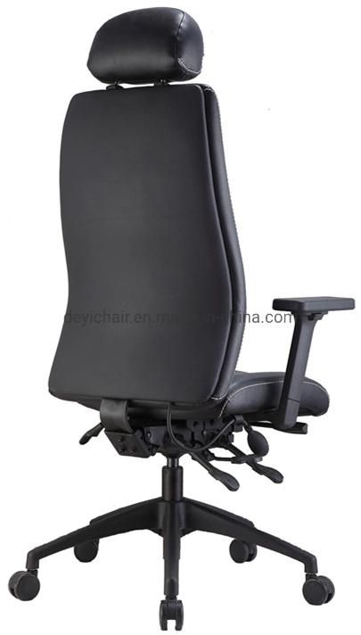 5 Lever Heavy Duty Mechanism Nylon Base Nylon Castor Class 4 Gas Lift with Adjustable Arms and Headrest Chair