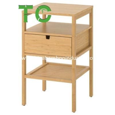 Wholesale 3-Tier Bamboo Nightstand with Drawer End Table Side Table Bedside Table for Home Office