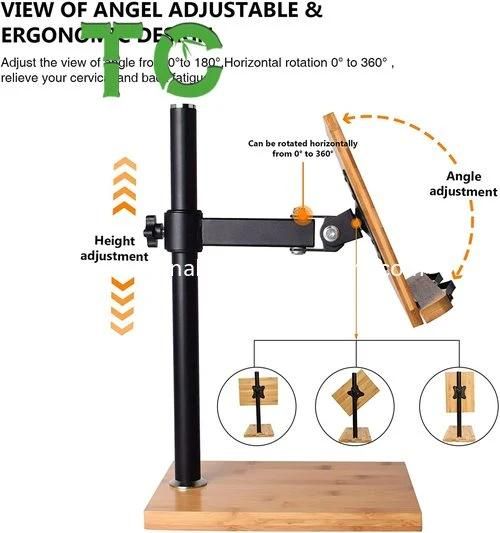 Adjustable Bamboo Desktop Book Holder Bookshelf Stand Bamboo Wood Book Stand Cookbook Holder