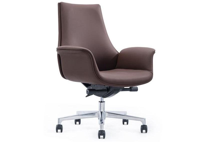 Modern Low Back Leather Reception Chair Commercial Guest Visitor Armchair