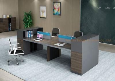 Simple Fashion Style Melamine Office Furniture 4 Persons Staff Workstation