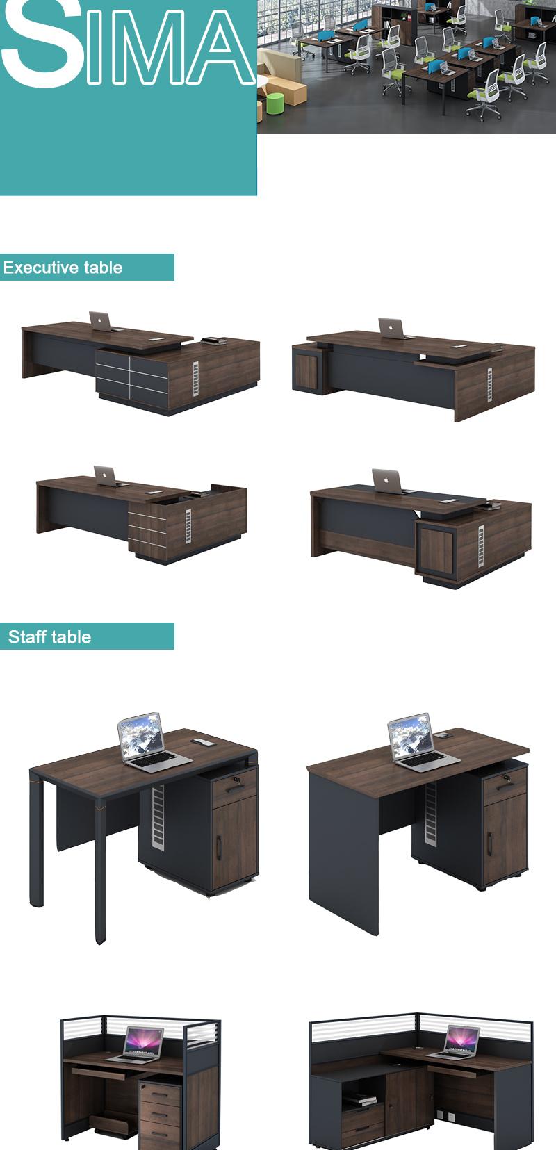 Office Furniture Wooden Furniture L Shape MDF Comfortable Modern Wooden Boss Manager CEO Executive Office Table