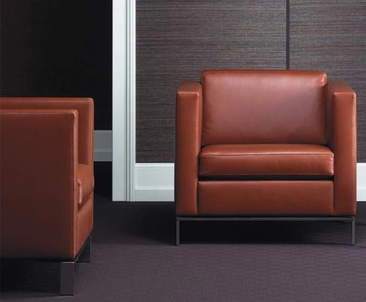 Modern Commercial Reception Furniture Leather Fabric 1+1+3 Office Sofa Set