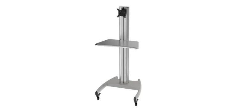 Mobile Computer Workstation Single Monitor 10-24" with Power Rail