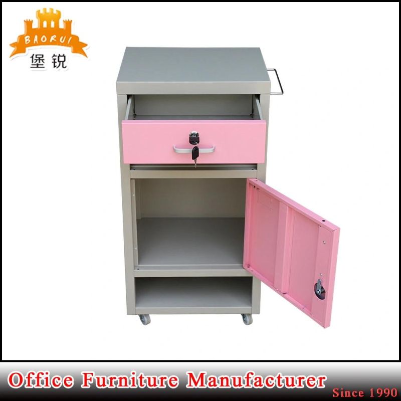Customized Hospital Furniture Bedside Metal Mobile Medical Cabinet