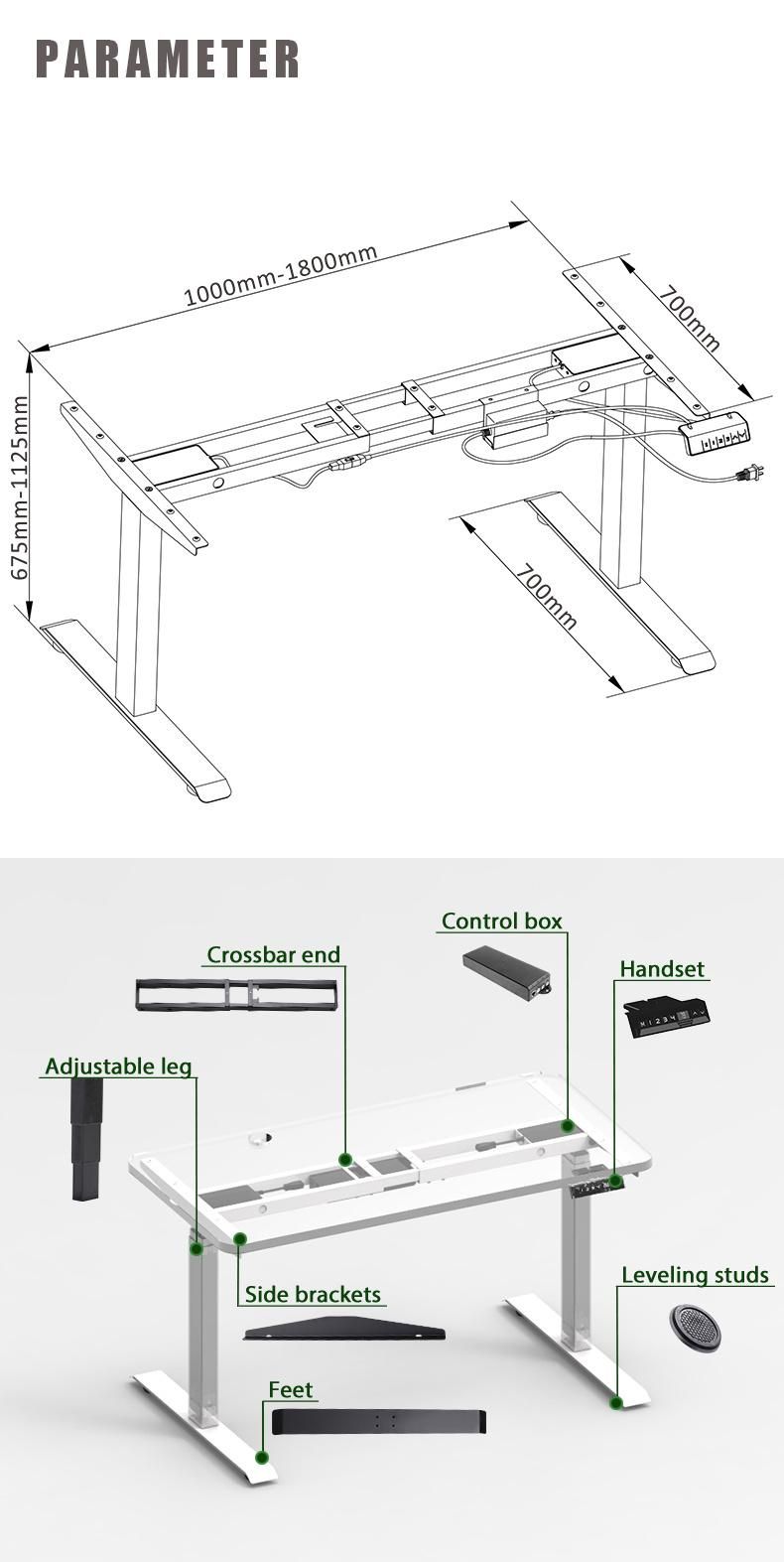 Good Price for Office Adjustable Dual Motor Electric Height Adjustable Standing Desk