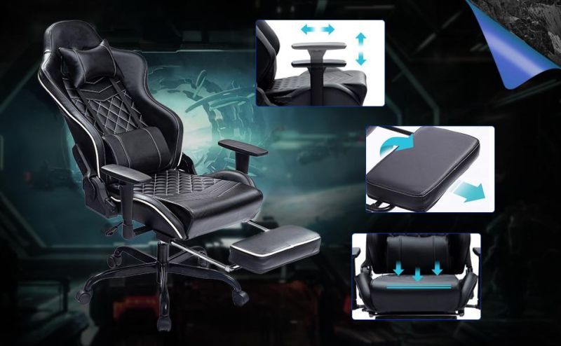 High Quality Swivel Raclining Adjustable Gaming Chair with Massage