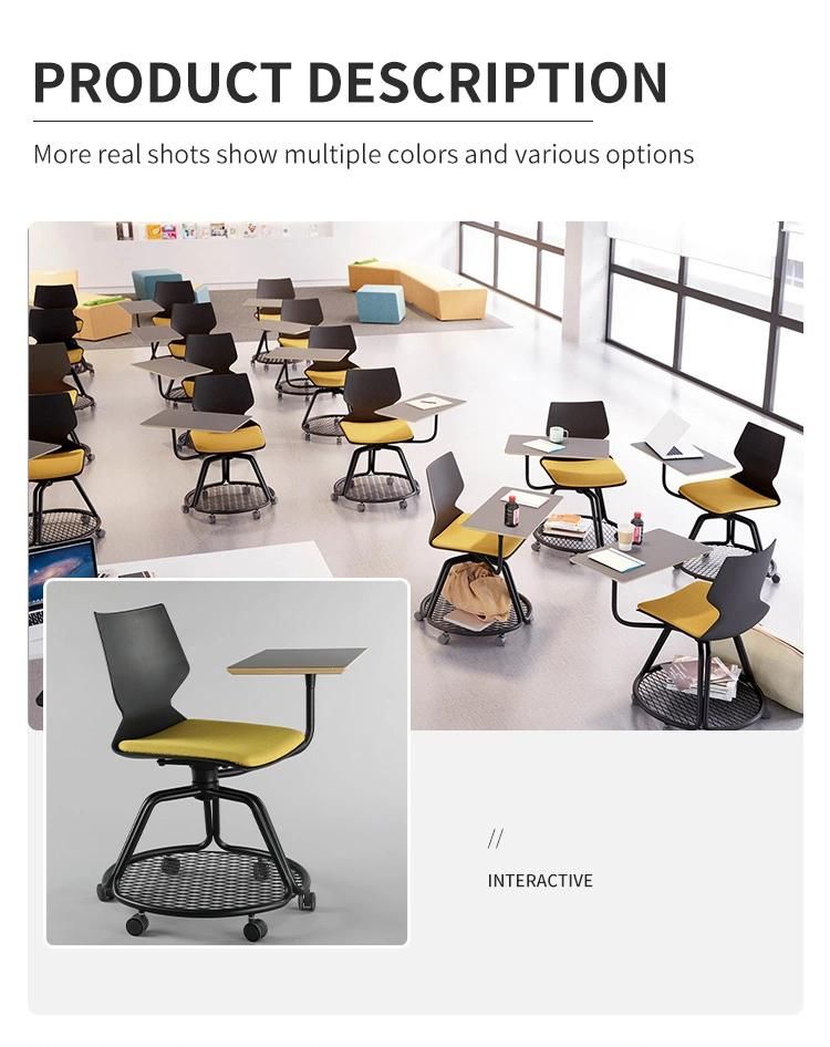 Quality Colorful Writing Pad School Office Furniture Plastic Chair