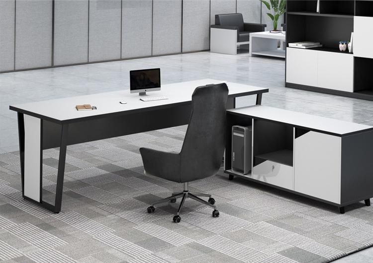 Chinese Furniture Factory Simple Modern Steel Wood President Office Director Desk