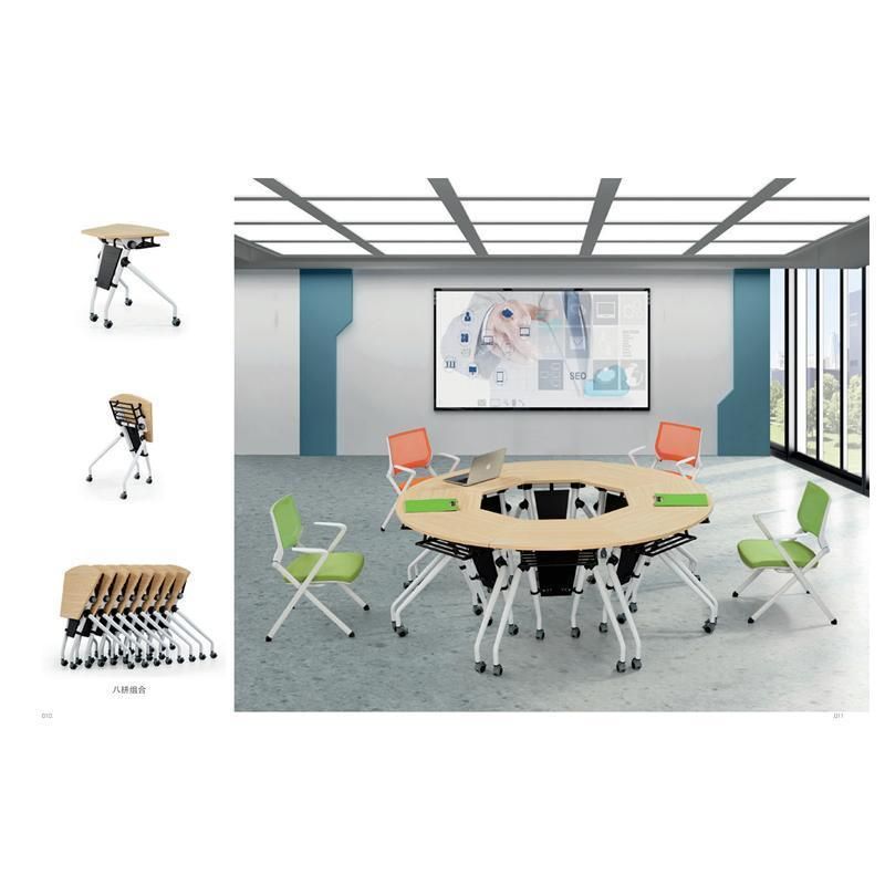 Standing Stackable Movable Folded Sliding computer Study Meeting Office Table Training Desk