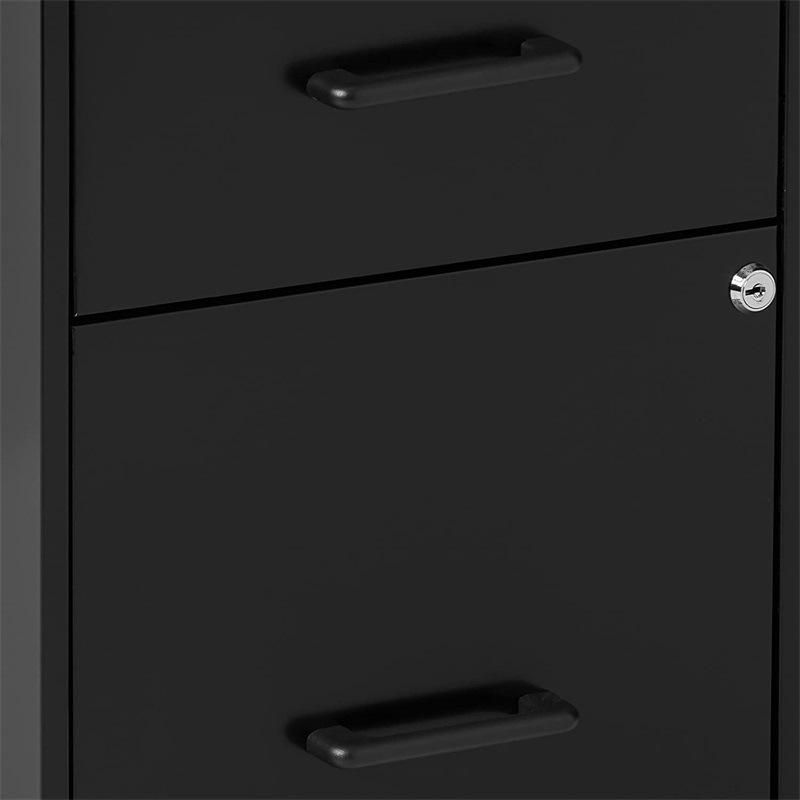 Black Deep 2-Drawer File Cabinet for Home Office