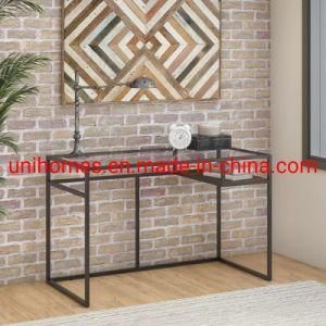 Home Office Computer Desk, Small Study Writing Desk with Wooden Storage Shelf, 2-Tier Industrial Morden Laptop Table with Splice Board