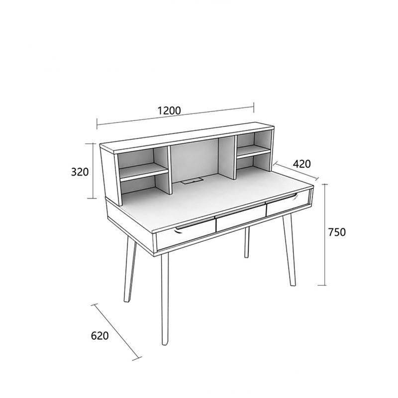 Desk and Bookcase Combination Student Computer Desk and Chair Set Study Desk