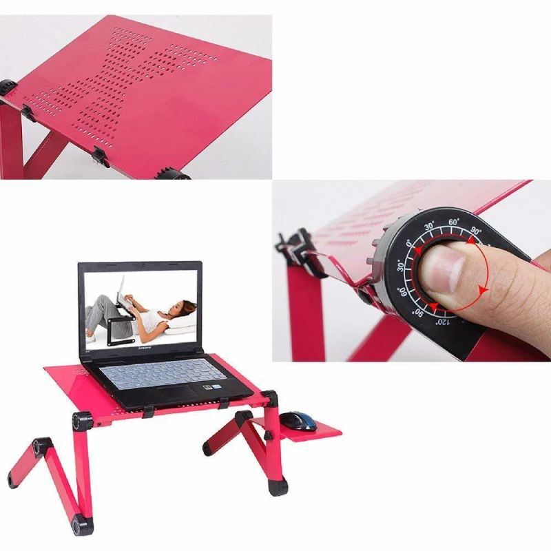 Portable Adjustable Aluminum Laptop Desk Stand Table Vented Notebook