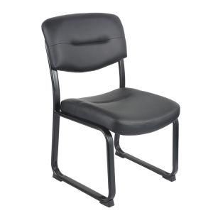 Simple Office Stacking Chair with Metal Frame and Bonded Leather Upholstered