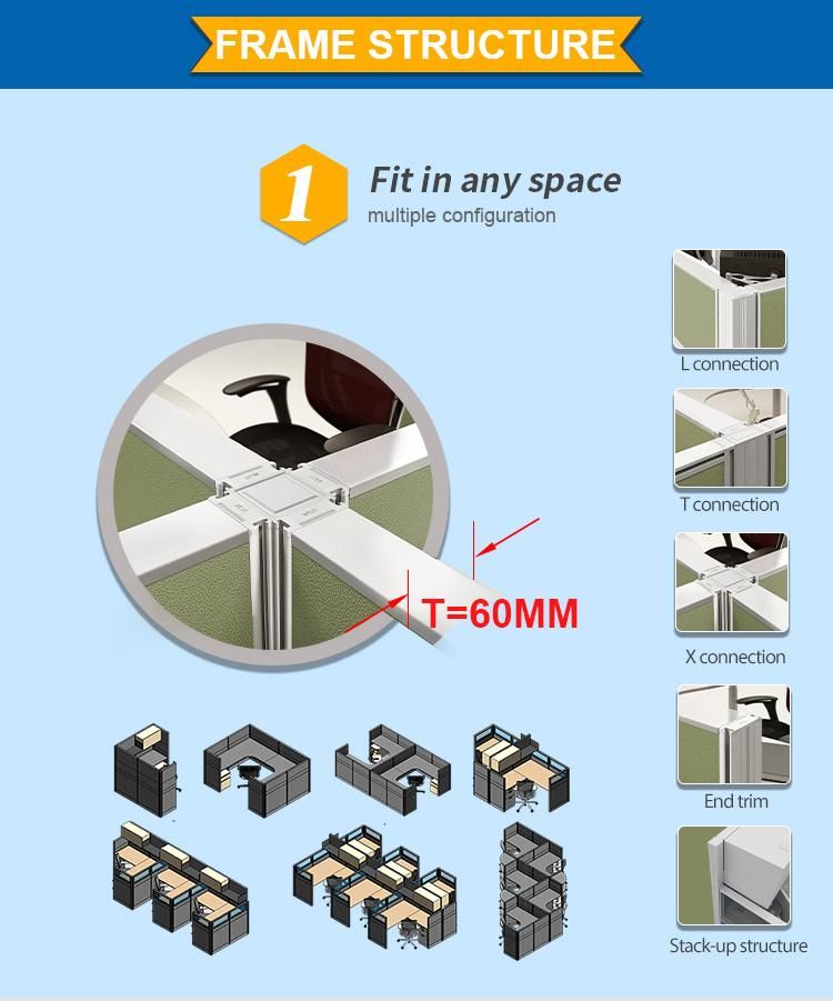 Height Quality Factory Call Center Cubicle Office Design Writing Computer Partition Workstation