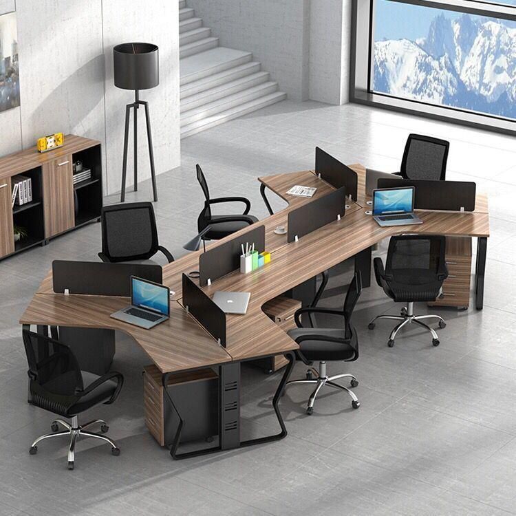 3 Person Desk Modern Office Furniture for Computer Work Stations Call Center Cubicles