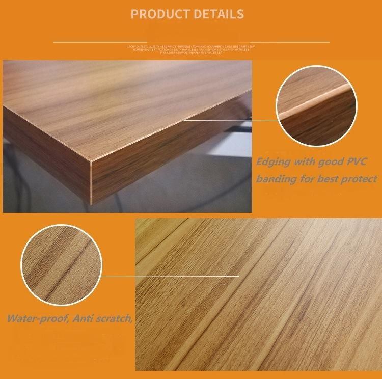 Office Furniture Steel Leg Conference Table MDF Wholesale Walnut Color