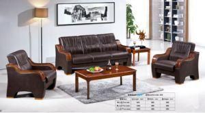 Hot Sale Leisure Home Hotel Office Sofa with Wooden Armrest