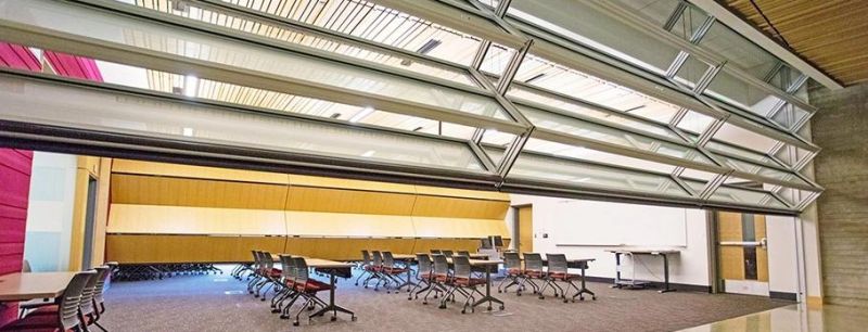 Electric Vertical Lifting Glass Wall Motorized Folding Partition Walls Retractable Glass Wall