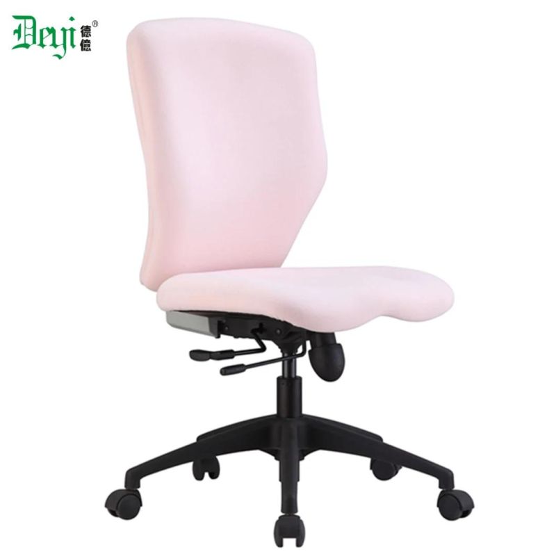 Middle Back Pink Color Fabric Nylon High Base PU Caster Arm Optional Computer Office Chair