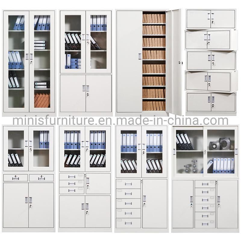 (M-FCA) High Metal Steel/Iron File Storage Cabinets with Glasses for Office/School/Hospital Furniture