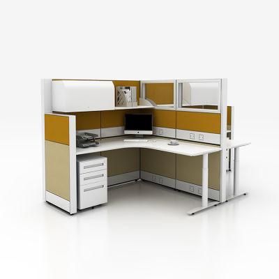 Modern Hot Sell High End Furniture Modular 83mm Thickness Aluminum Frame Partition Working Station 2 Person Cubicle Office