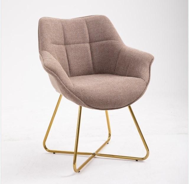 Fabric Leisure Chair Like a Mouth Shape Lounge Chair with Metal Feet