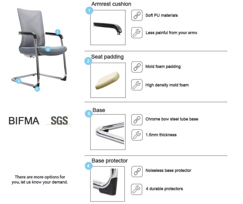 2022 New Arrivals Modern Bionics Office Mesh Visitor Sled Chair