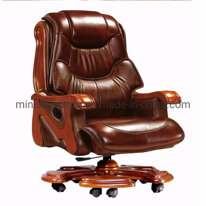 (M-OC269) China Executive Boss Furniture Comfortable High Back Swivel Recliner Brown Office Chair