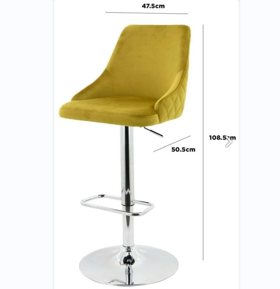 High Back Leisure Bar Seat Silver Steel Base Bar Stool