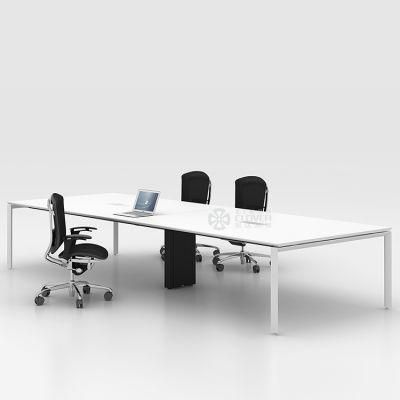 Luxury Boardroom Dining Table Tempered Glass Negotiation Conference Desk