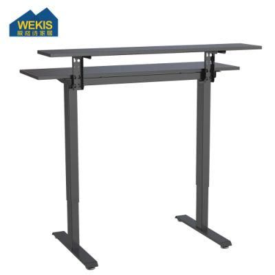 Electric Adjustable Height Single Motor Standing Desk with Storage Shelf