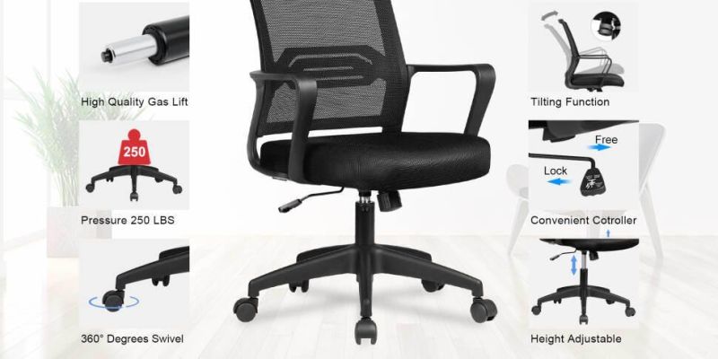 Human-Oriented Ergonomic Design Mesh Sitting Rotary Massage Office Chair