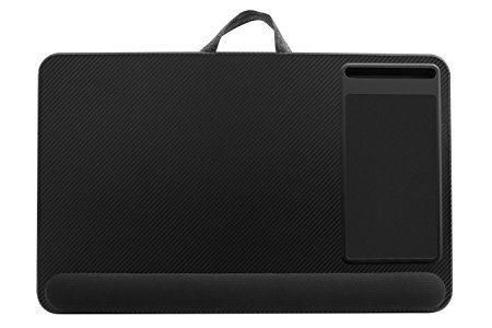 Fit up to 17 Inches Laptop, with Tablet, Pen & Phone Holder, Built in Mouse Pad and Wrist Pad for Notebook, MacBook, Computer Desk, Wood Lap Desk