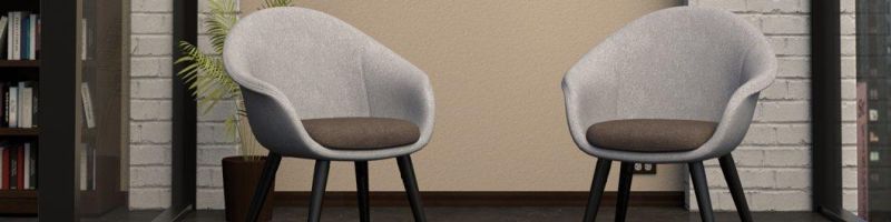 Fully Upholstered Shell Home Office Lounge Chair with Integrated Arms