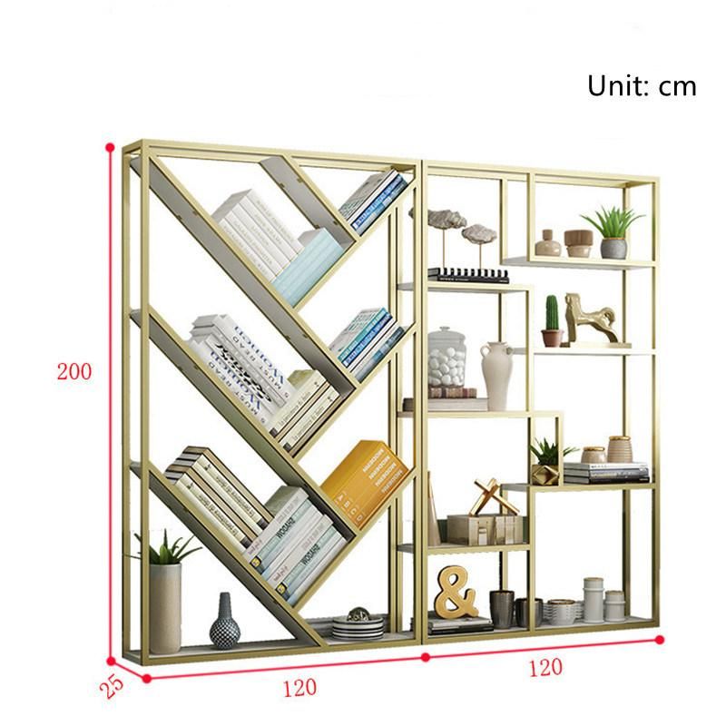 Metal Bookshelf Simple Design Multi-Layer Living Room Display Stand 0526