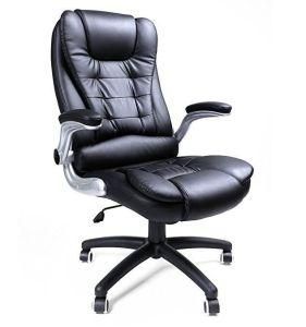 Office Swivel Chair with High Back Large Seat and Flip-up Armrest Computer Desk Executive Chair PU