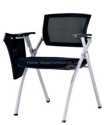 Plastic Training Chair Writepad Style Office Furniture Meeting Room Conference Study Student Use Folded Function Net Cloth