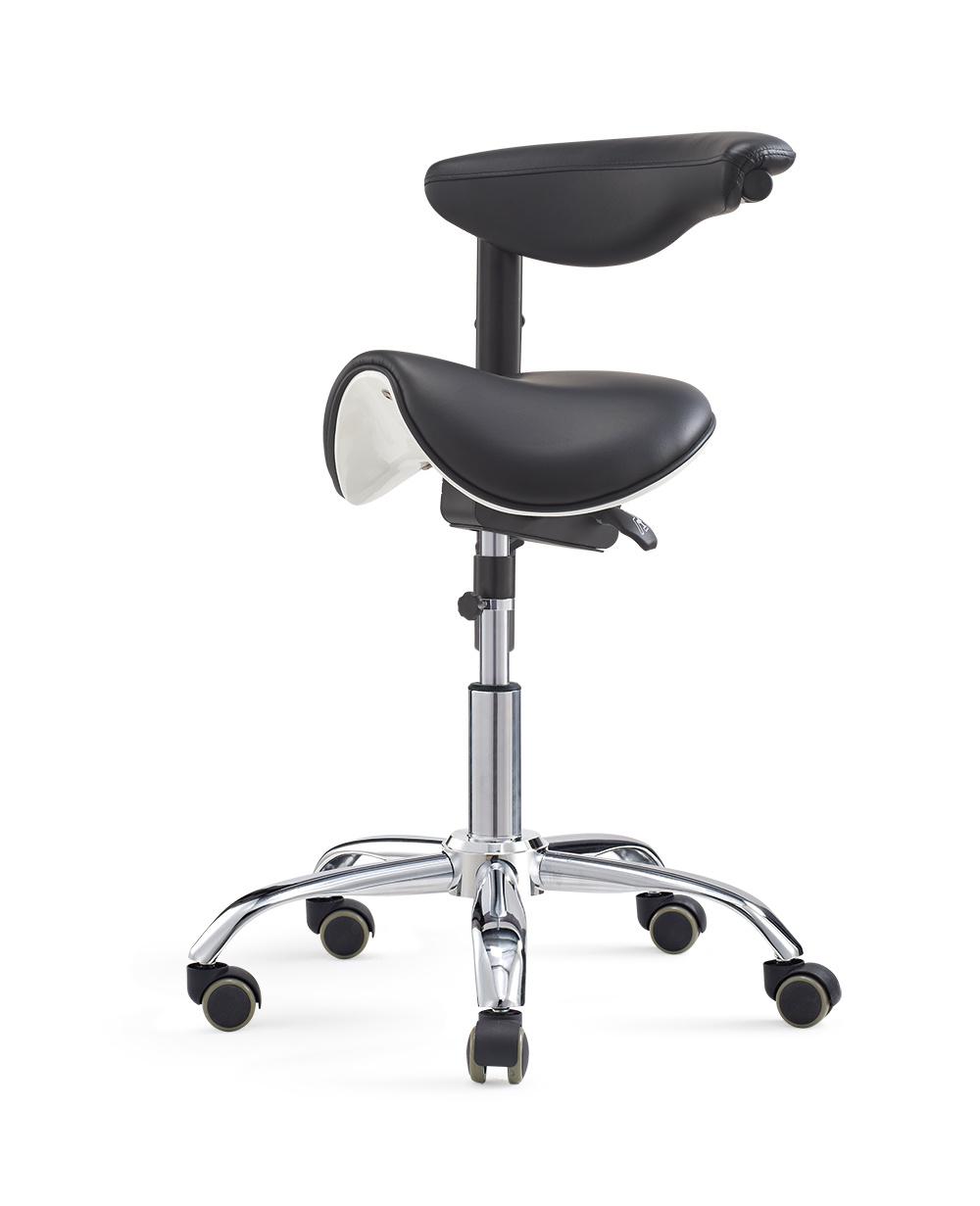 Salon Dental Hygienist Rolling Dentist Clinical Stool Adjustable Saddle Stool Tilt Backless Chair with Wheels